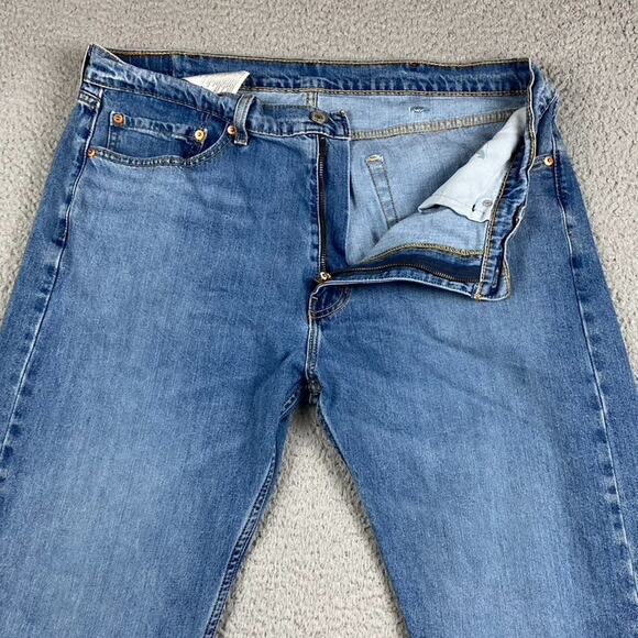 Levi's 505 Regular Straight Fit Jeans Men's 38x30 Medium Wash Denim - Picture 2 of 13